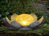 Garden Solar Light Outdoor Glass Lotus Decoration, Waterproof Metal LED Flower Lights for V1192-AZ-W-15886