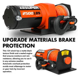 ZESUPER 12V Electric Winch 2500lbs Synthetic Rope Wireless Remote ATV UTV BOAT V211-AUEB-ZEEW005