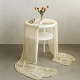 Cheesecloth Table Runner - 10FT Natural Linen Beige Gauze Fabric Table Decor for Wedding, Party, V1258-DP02-C-1101