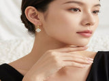 Elegant Four-Leaf Clover Moissanite Drop Earrings in Gold-Toned S925 Silver, Featuring 66 VVS1 V1341-ZY-9UH8V5ES-MOISSANITE-PREMIUMS925