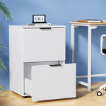 Artiss Filing Cabinet Files Storage Office Shelves File Organiser White 2 Drawer FURNI-B-CAB-2T-WH