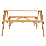 VEVOR 2-in-1 Transforming Interchangeable Picnic Table, Outdoor Wooden Table and Bench Set, Portable Foldable Bench with Umbrella Hole, Patio Dining Furniture for Garden, Backyard, Porch  V952-2HYKBXYCZ45FP7QYPV0