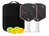 Pickleball Paddles Set of 2, USAP Approved T700 Carbon Fiber Pickleball Rackets with 4 Balls & Carry V1197-TY-081902