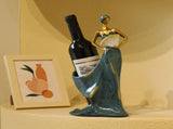 Dancing Girl Figurines Wine Holder Statue Synthetic Resin Wine Bottle Rack Stand for Bar Counter V1294-YM0716-3117220165311
