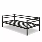 Single Daybed Metal Frame Sofa Premium Black Day Bed Steel Support V63-931491