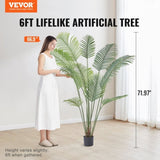 Artificial Palm Tree, 1.8mTall Faux Plant, Secure PE Material & Anti-Tip Tilt Protection V952-RZRDZW6FT1BLLKB97V0