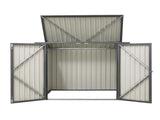 Giantz Garden Shed Wheelie Bin Storage Enclosure Outdoor Lockable Steel Cabinet SHED-FLAT-4X5-GR-AB