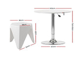 Artiss Bar Stools and Table Set 3PCS Dining Desk Kitchen Chairs Cafe Pub White BA-SET-304-T-WH