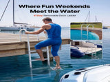 Removable Dock Ladder, 4 Steps, Aluminum Alloy Pontoon Boat Swim Ladder, with Non-Slip Wide Steps, V952-MTZTCXSWPJ50ALQSF001V0