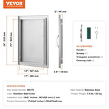 VEVOR BBQ Access Door, 432x610 mm Single Outdoor Kitchen Door, Stainless Steel Flush Mount Door, V952-DMMBSCJMYS174RNRPV0