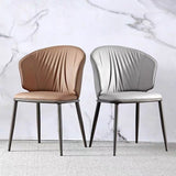 VELLUTO Modern Armless Upholstered Side Chair with Metal Legs for Kitchen & Dining Set of 2 V255-VE-DICH-GREY-679