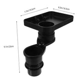 Multifunctional Car Cup Holder Expander Black with Stable Support and Rotating Tray V1369-AZ3-W-19117