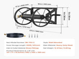 Wall Mounted Garden Hose Reel, Holds 200 ft 5/8-inch Manual Water Hose Winder, Heavy-Duty Steel, V952-GQSSGJP200FTIOUZW002V0