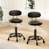 Artiss 2x Salon Stool Swivel Chair Backrest SALON-B-4128-NEW-BKX2