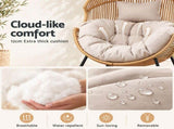 Gardeon Outdoor Egg Rocking Chair Rattan Lounger with Thick Cushion Patio Furniture Natural ODF-ROCK-PAPASAN-NTL-ABC