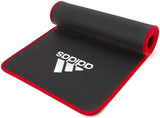 Adidas Training 10mm Exercise Floor Mat Gym Thick Yoga Fitness Judo Pilates - Black/Red V563-ADMT-12235