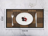 8 Pack Bamboo Placemats Black V1221-XM-ZBCD-001