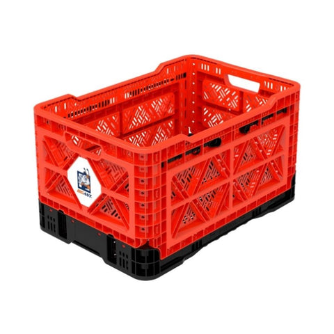 48L Smart Foldable Stackable Crate Tool Collapsible Storage Box - Red V274-FT-IG-48LCR-OBK