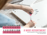 Pink 42 Piece Home Tool Set with 4V Cordless Electric Screwdriver Kit for DIY Repairs and General V888-ELOSUNG40376