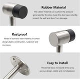3 Inch / 75mm Heavy Duty Floor Stop, Door Stopper Stainless Steel Brushed Nickel - Pack of 4 V1258-DP02-C-3090