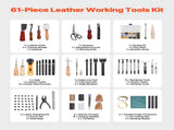 Leather Working Tools Kit, 61 PCS Leather Craft Tools with Portable Canvas Storage Bag, Engraving V952-PGGJTZFBGJB5FH3UMV0