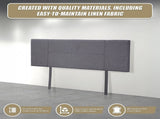 Linen Fabric Queen Bed Headboard Bedhead - Grey V63-800777