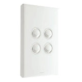 Legrand Switch Flush Mount Rocker Standard 4 Gang 16AX 230/240V 1 Pole 2 Way Vertical White V1202-V1-LEGED770-4WE