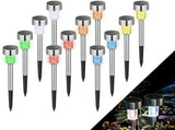 10 Pack Solar Garden Pathway Lights, Color Changing LED Stake Lights With Auto Dusk To Dawn Sensor, V1237-ZY-807-060