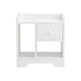 Artiss Bedside Table Drawer Nightstand Side End Table Storage Open Shelf White FURNI-N-BS02-WH