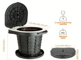 Gray Black collapsible camping toilet, portable outdoor toilet, camping furniture Australia, V1106-132-34283