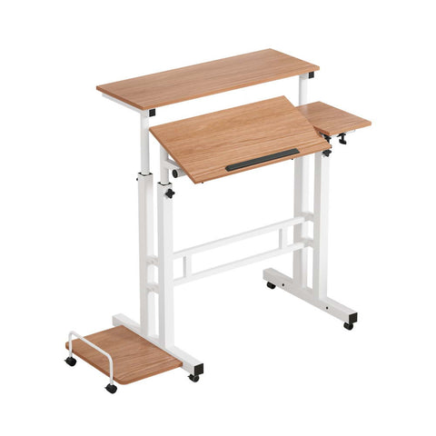 Artiss Laptop Desk Table Adjustable Light Wood 80CM LA-DESK-SD-LW