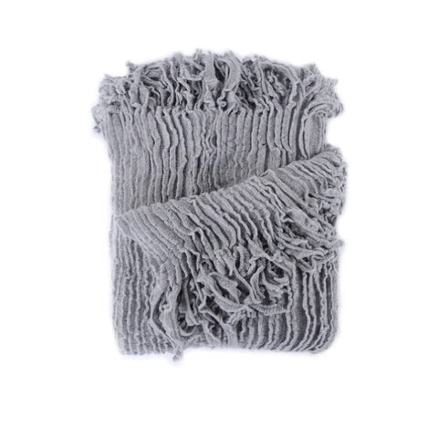 Dylan Grey Knitted Throw Rug V442-ATX-THROW-DYLAN-GREY-RE