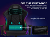 Overdrive Gaming Chair, with Bluetooth Speakers, RGB LED Lights, Reclining Game Armchair, Black V219-OFFGCROV5BKA