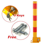 Fold Down Vehicle Security Car Parking Lock Safety Barrier Bollard Locker Barrier -Red V891-CAR-RCBR-X1