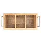 Handcrafted Mango Wood Cutlery / Storage Caddy Three Division 19cm V637-59091CDY