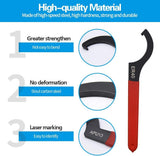 6 Piece Coilover Spanner Wrench Set, C Shape Hook Tools for Suspension Spring Adjustment, Shock V1189-LC-AMZ-00101