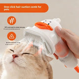 4-in-1 Pet Hair Vacuum Comb, Rechargeable De-shedding Tool with Interchangeable Heads, Duck-Shape V1341-ZY-ZHEA5URF-WHITE