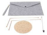 Dowsing Rods Kit Copper Divining Rod Pendulum Pendant Divination Mat for Ghost Hunting Water V1294-YM0901-3111240239411
