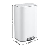 Cefito 30L Pedal Rubbish Bin Kitchen Trash Garbage Waste Can Soft Close White RB-30L-1C-WH
