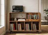 Levede Record Player Stand Vinyl Holder Cabinet Turntable Table 300 Albums EA0305-BR-AU
