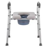 White Heavy Duty Bedside Commode, Raised Toilet Seat, Shower Chair, Adjustable Height 75.5-88cm LSB-68995