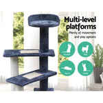 i.Pet Cat Tree 100cm Scratching Post Scratcher Tower Wood Condo House Trees Bed PET-CAT-WT02-GR