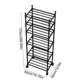 6 Tier Rolling Kitchen Storage Cart with Wheels, Multi-Purpose Organizer for Living Room Bathroom V1366-AZ2-W-14729