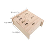 Beige Solid Wood Multi Drawer Organizer Box for Jewelry Beads and Craft Supplies with Portable V1366-AZ2-W-13856