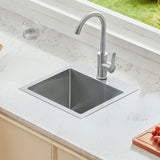 VEVOR 15" Kitchen Sink Top Mount Single Bowl Drop-In Basin Stainless Steel Bar V952-QRSSCTSPDC151EA10V0