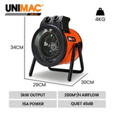 UNIMAC 3kW Electric Space Heater 15A V219-HEACHTUM6XCA