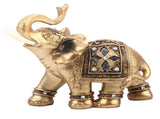 Golden Elegant Statue Figurine with Trunk Facing Upwards Collectible Wealth Home Decor V1294-YM0901-JY23398-02