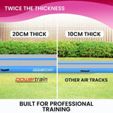 Powertrain Airtrack 20cm Thick 7m x 1m Inflatable Gymnastics Tumbling Mat Air Track - Blue IFM-0701-GYBU