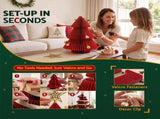 Jingle Jollys Paper Christmas Tree 47CM w/ Star Topper Xmas Decoration Tabletop Red DIY Ornament Set PAPER-TABLE-TR-38-RD