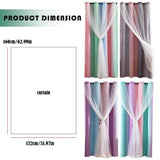 Panels Gradient Curtains Draperies for Girls Bedroom Living Room Double Window Curtains Thermal V1369-AZ3-W-18098
